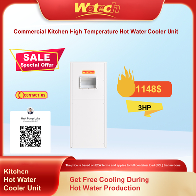 R410a 380V 50Hz 3 Phase Commercial Kitchen High Temperature Hot Water Cooling Unit