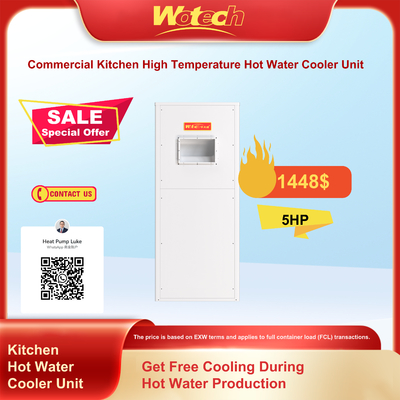R410a 5 HP Commercial Kitchen High Temperature Hot Water Cooling Unit